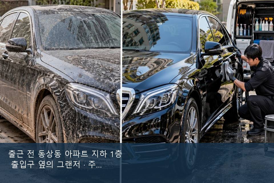 출근 전 동상동 아파트 지하 1층 출입구 옆의 그랜저 · 주차장에서 부른 날