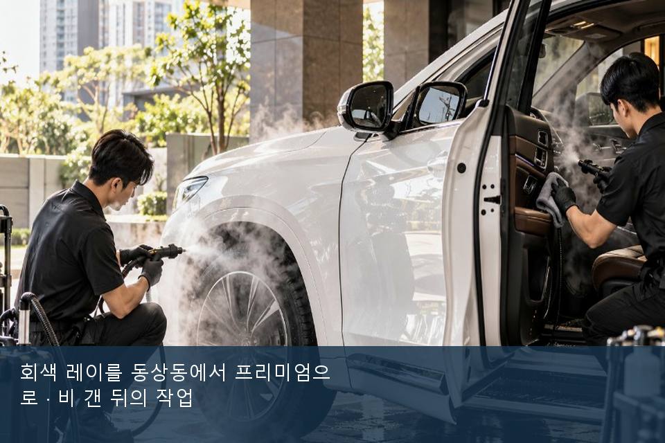 회색 레이를 동상동에서 프리미엄으로 · 비 갠 뒤의 작업