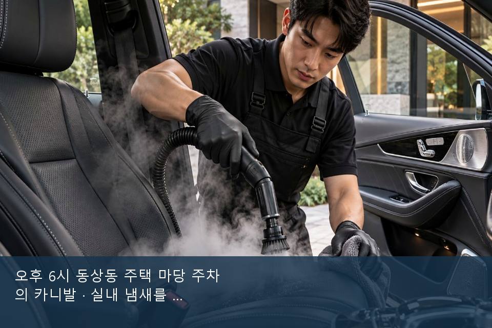 오후 6시 동상동 주택 마당 주차의 카니발 · 실내 냄새를 연 기록