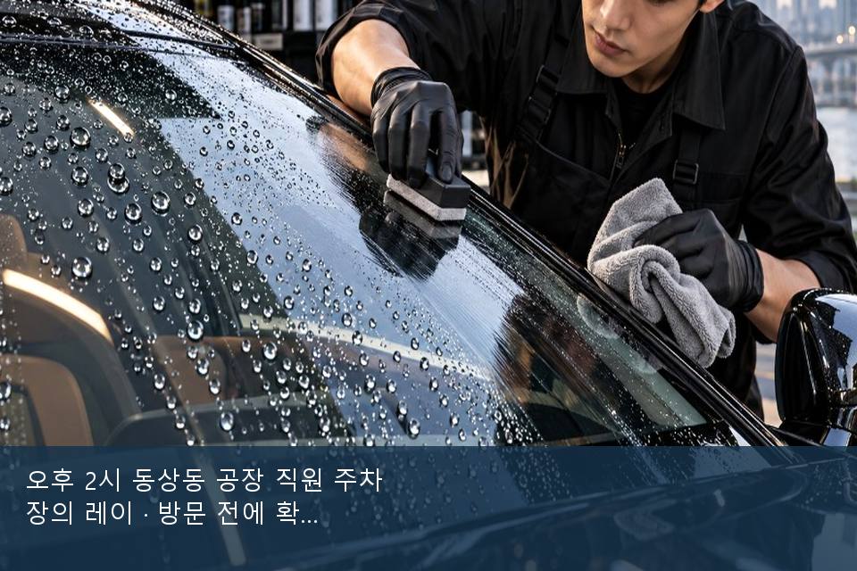 오후 2시 동상동 공장 직원 주차장의 레이 · 방문 전에 확인한 것